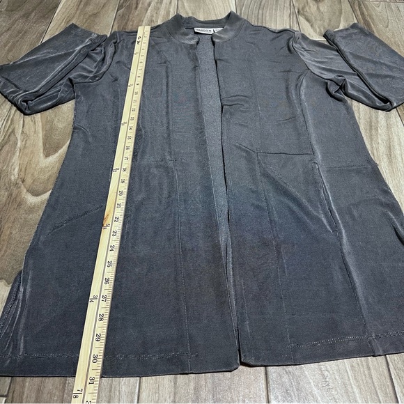 CHICOS TRAVELERS COLLECTION WOMENS SPARKLY DARK GRAY OPEN FRONT CARDIGAN Sz 2 - Picture 12 of 12